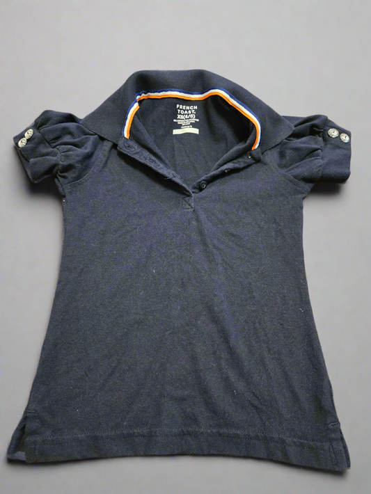 Girls 4/5 navy blue collar shirt