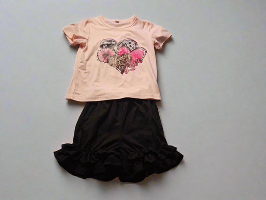 Girls size 4-5 tee shirt and shorts set